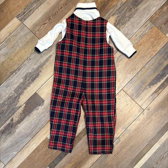 90s red and black plaid Christmas Outfit| Romper Holiday Y2k - Picture 4 of 4